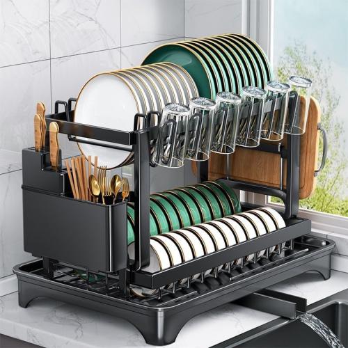 2-tier countertop plate rack